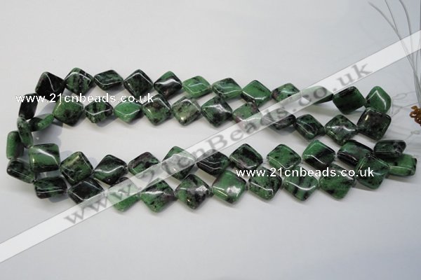 CRZ73 15.5 inches 14*14mm diamond ruby zoisite gemstone beads