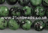 CRZ730 15.5 inches 6mm faceted round ruby zoisite gemstone beads