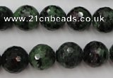 CRZ741 15.5 inches 11mm faceted round ruby zoisite gemstone beads