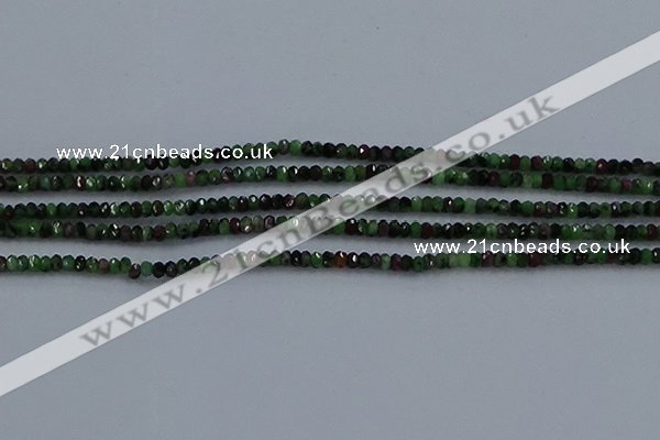 CRZ750 15.5 inches 2*2.5mm faceted rondelle ruby zoisite beads