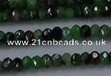 CRZ751 15.5 inches 2.5*4mm faceted rondelle ruby zoisite beads