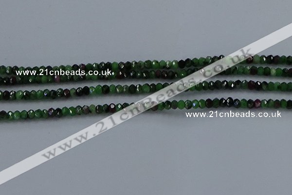CRZ751 15.5 inches 2.5*4mm faceted rondelle ruby zoisite beads