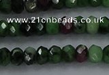 CRZ752 15.5 inches 3*5mm faceted rondelle ruby zoisite beads