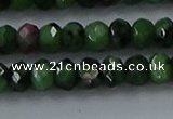 CRZ753 15.5 inches 4*6mm faceted rondelle ruby zoisite beads