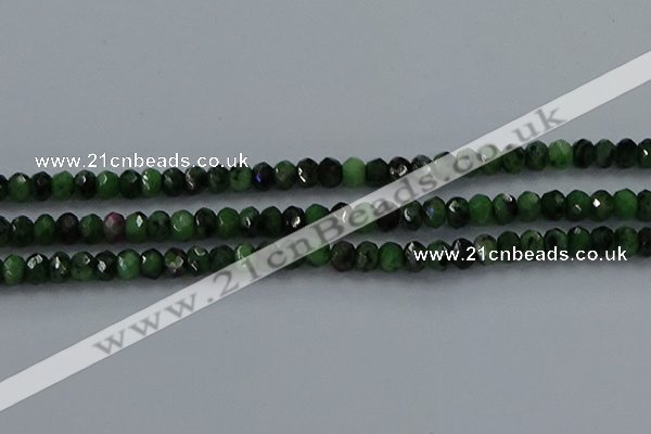 CRZ753 15.5 inches 4*6mm faceted rondelle ruby zoisite beads