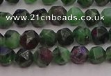 CRZ761 15.5 inches 6mm faceted nuggets ruby zoisite gemstone beads