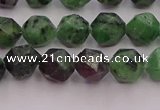 CRZ762 15.5 inches 8mm faceted nuggets ruby zoisite gemstone beads