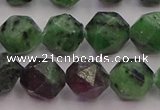 CRZ764 15.5 inches 12mm faceted nuggets ruby zoisite gemstone beads