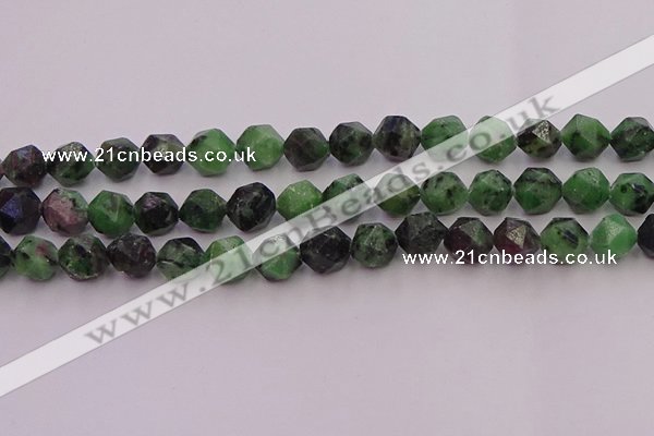 CRZ764 15.5 inches 12mm faceted nuggets ruby zoisite gemstone beads