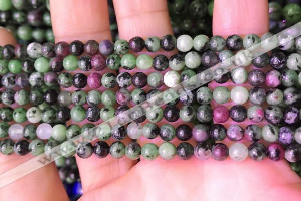 CRZ770 15.5 inches 4mm round ruby zoisite beads wholesale