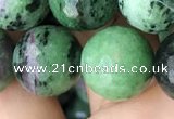 CRZ778 15.5 inches 14mm faceted round ruby zoisite beads