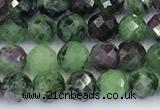 CRZ788 15 inches 5mm faceted round ruby zoisite beads