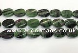 CRZ796 15.5 inches 18*25mm twisted oval ruby zoisite gemstone beads