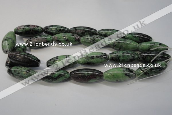 CRZ80 15.5 inches 15*35mm rice ruby zoisite gemstone beads