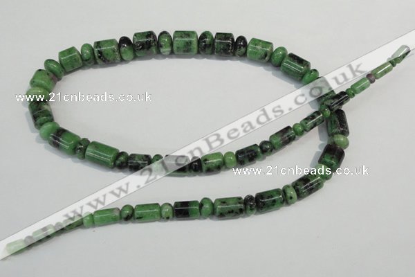 CRZ83 2*4mm – 6*10mm rondelle & 4*6mm – 10*11mm tube ruby zoisite beads