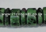 CRZ84 15.5 inches 5*16mm & 10*16mm rondelle ruby zoisite gemstone beads