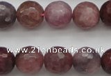 CRZ853 15.5 inches 9mm faceted round natural ruby gemstone beads