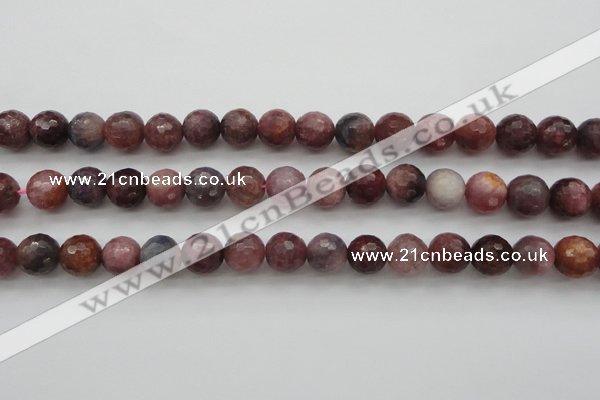 CRZ853 15.5 inches 9mm faceted round natural ruby gemstone beads