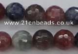 CRZ882 15.5 inches 8mm faceted round natural ruby sapphire beads