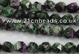 CRZ901 15.5 inches 6mm faceted nuggets Chinese ruby zoisite beads