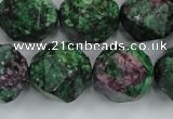 CRZ907 15.5 inches 18mm faceted nuggets Chinese ruby zoisite beads