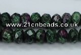 CRZ910 15.5 inches 5*8mm faceted rondelle Chinese ruby zoisite beads