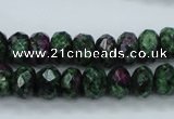 CRZ912 15.5 inches 8*12mm faceted rondelle Chinese ruby zoisite beads