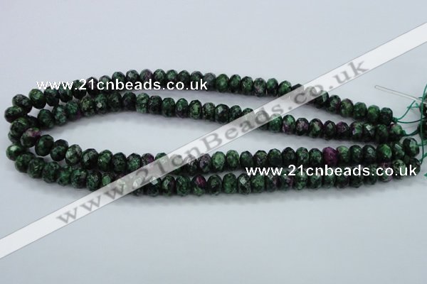 CRZ912 15.5 inches 8*12mm faceted rondelle Chinese ruby zoisite beads