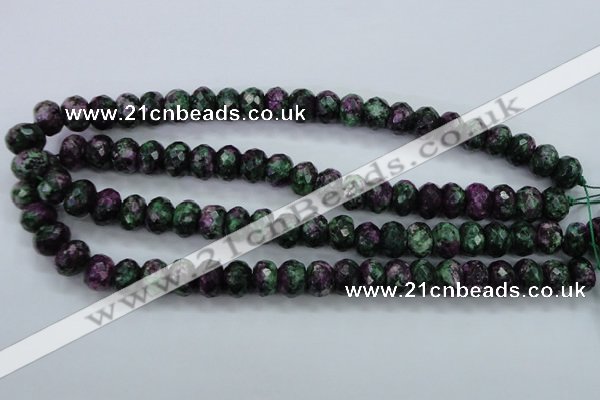 CRZ913 15.5 inches 10*14mm faceted rondelle Chinese ruby zoisite beads