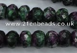 CRZ914 15.5 inches 12*16mm faceted rondelle Chinese ruby zoisite beads