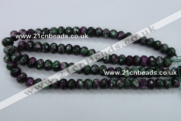 CRZ914 15.5 inches 12*16mm faceted rondelle Chinese ruby zoisite beads