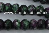 CRZ915 15.5 inches 13*18mm faceted rondelle Chinese ruby zoisite beads