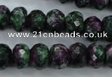 CRZ916 15.5 inches 15*20mm faceted rondelle Chinese ruby zoisite beads