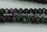 CRZ921 15.5 inches 6*10mm rondelle Chinese ruby zoisite beads