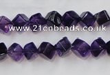 CSA10 15.5 inches 7*7mm cube synthetic amethyst beads wholesale