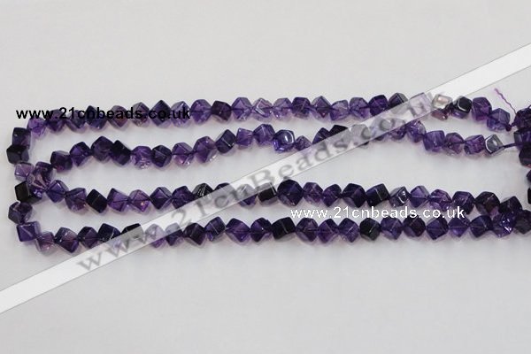 CSA10 15.5 inches 7*7mm cube synthetic amethyst beads wholesale