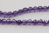 CSA12 15.5 inches 4mm faceted round synthetic amethyst beads