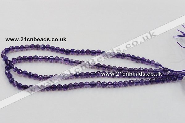 CSA14 15.5 inches 6mm faceted round synthetic amethyst beads