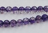 CSA15 15.5 inches 7mm faceted round synthetic amethyst beads