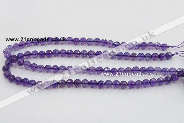 CSA16 15.5 inches 8mm faceted round synthetic amethyst beads