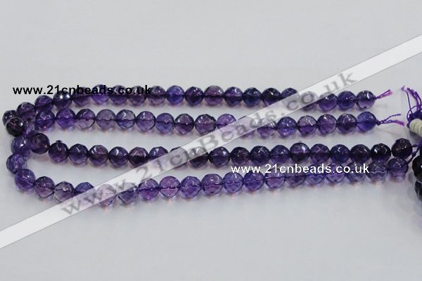 CSA17 15.5 inches 10mm faceted round synthetic amethyst beads