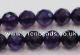 CSA18 15.5 inches 12mm faceted round synthetic amethyst beads