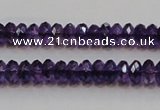 CSA19 15.5 inches 5*8mm faceted rondelle synthetic amethyst beads