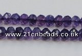 CSA20 15.5 inches 6*8mm faceted rondelle synthetic amethyst beads