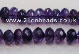 CSA22 15.5 inches 7*12mm faceted rondelle synthetic amethyst beads