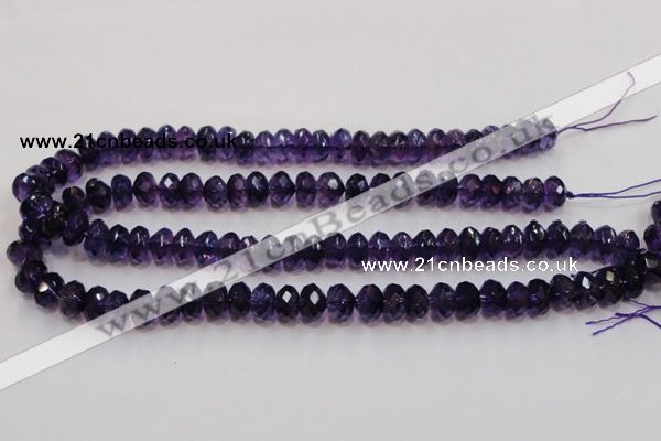 CSA22 15.5 inches 7*12mm faceted rondelle synthetic amethyst beads