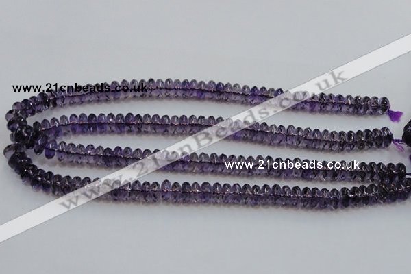 CSA23 15.5 inches 5*10mm faceted rondelle synthetic amethyst beads