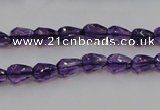 CSA24 15.5 inches 6*8mm faceted teardrop synthetic amethyst beads