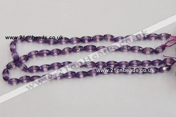 CSA25 15.5 inches 7*12mm faceted rice synthetic amethyst beads