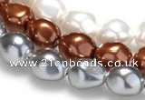 CSB03 16 inches 12*16mm nugget shell pearl beads Wholesale